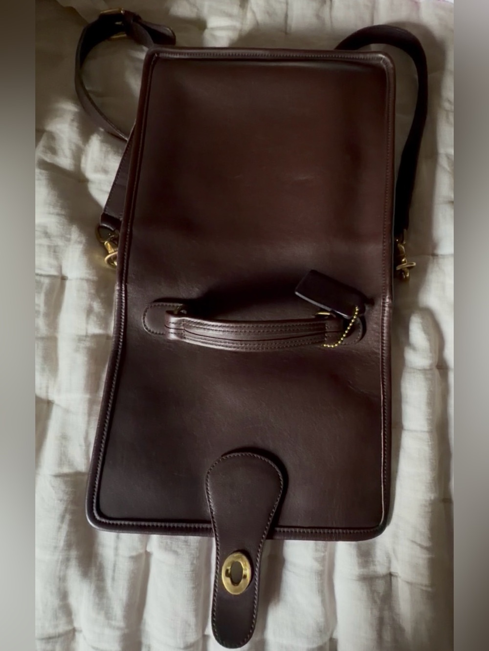 VINTAGE COACH MAHOGANY BROWN MESSENGER STATION BAG 5130 - Picture 6 of 16
